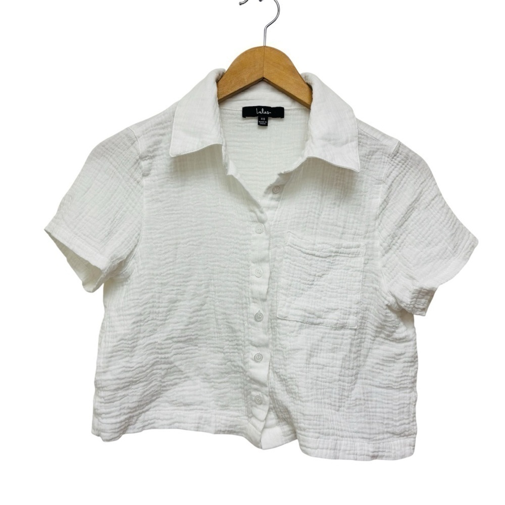 Lulus Cropped Gauzy Top